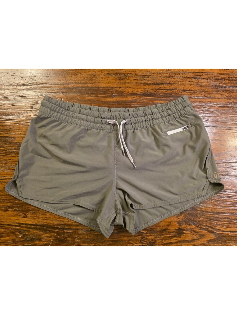 Vuori Women's Olive Green Athletic Shorts with Drawstring Waist